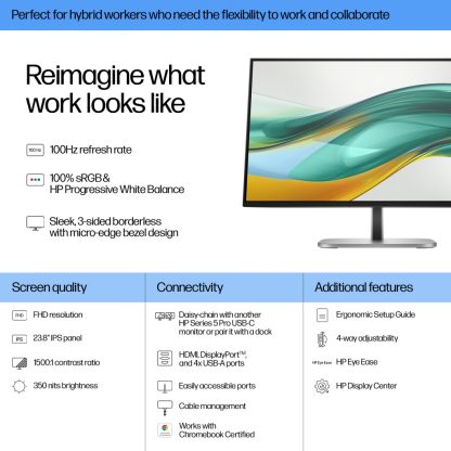 HP Series 5 Pro 23.8 inch FHD No Stand Monitor - 524pf - Image 10