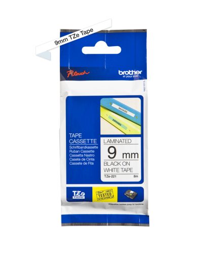 Brother TZE-221 label-making tape Black on white - Image 2