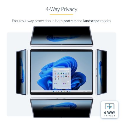 StarTech.com 4-Way Privacy Screen For 13-inch Surface Pro 8/9/X Laptop, Portrait/Landscape Modes, Touch-Enabled, +/- 30 Deg. Vi - Image 7