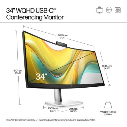 HP Series 5 Pro 34 inch WQHD USB-C Conferencing Monitor - 534pm - Image 14