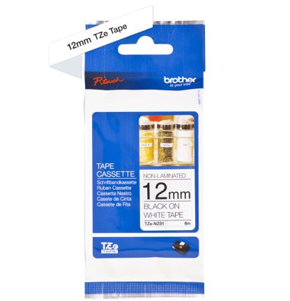 Brother Non laminated black on white tape - Image 3