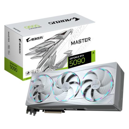 GIGABYTE AORUS GeForce RTX 5090 MASTER ICE 32G Graphics Card - 32GB GDDR7, 512bit, PCI-E 5.0, 2655MHz Core Clock, 3 x DP 2.1a,
