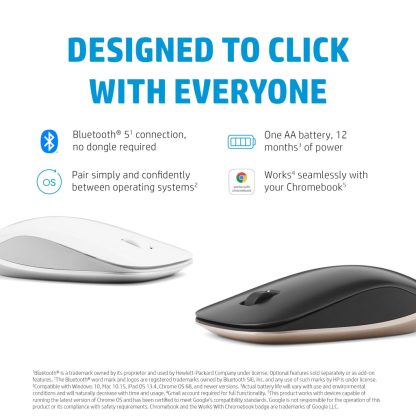 HP 410 Slim Ash Silver Bluetooth Mouse - Image 4
