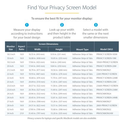 StarTech.com Monitor Privacy Screen for 24 inch PC Display - Computer Screen Security Filter - Blue Light Reducing Screen Protec - Image 14