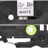 Brother Non laminated black on white tape - Image 2