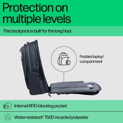 HP Travel Plus 30L 17 Laptop Backpack - Image 8