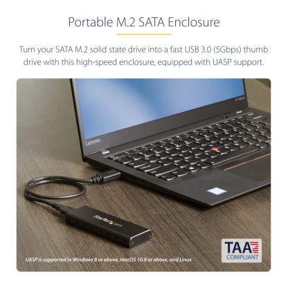 StarTech.com M.2 SSD Enclosure for M.2 SATA SSDs - USB 3.0 (5Gbps) with UASP - Image 8