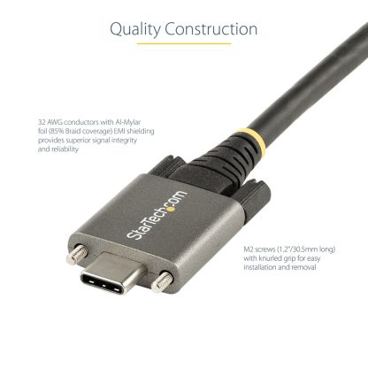 StarTech.com 3ft (1m) Side Screw Locking USB C Cable 10Gbps - USB-IF Certified USB-C Cable - USB 3.1/3.2 Gen 2 Type-C Cable - 1 - Image 12