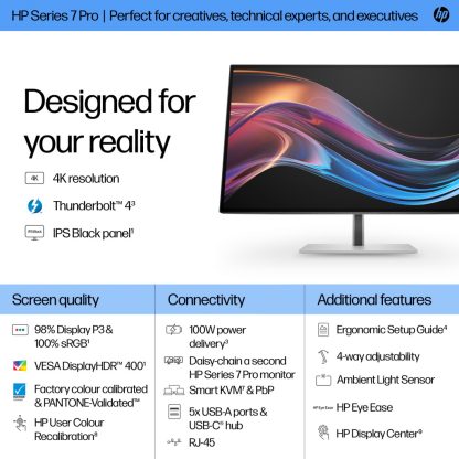 HP Series 7 Pro 27 inch 4K Thunderbolt 4 Monitor - 727pk - Image 6