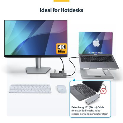 StarTech.com USB C Multiport Adapter - USB-C to 4K 60Hz HDMI 2.0, 100W Power Delivery Pass-through, SD/MicroSD, 2-Port USB 3.0 - Image 9