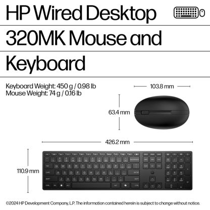 HP Wired Desktop 320MK Mouse and Keyboard - Image 8