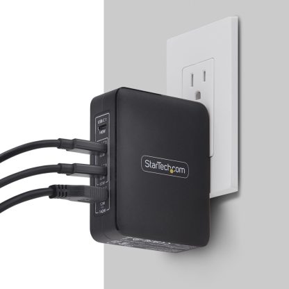 StarTech.com 140W USB-C Wall Charger, 3x USB-C/1x USB-A, PD 3.1 International GaN Power Adapter for MacBook/Dell XPS/Inspiron - Image 6