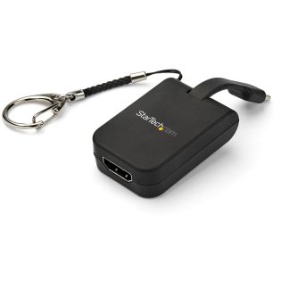 StarTech.com Compact USB C to HDMI Adapter - 4K 30Hz USB Type-C to HDMI Video Display Converter with Keychain Ring - USB-C DP Al