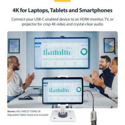 StarTech.com USB-C to HDMI Adapter, 4K 60Hz Video, HDR10, USB-C to HDMI Monitor Dongle, USB4 / Thunderbolt Compatible - Image 9