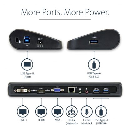 StarTech.com Dual-Monitor USB 3.0 Docking Station with HDMI & DVI/VGA~Dual Monitor USB 3.0 Laptop Docking Station with HDMI/DVI - Image 9