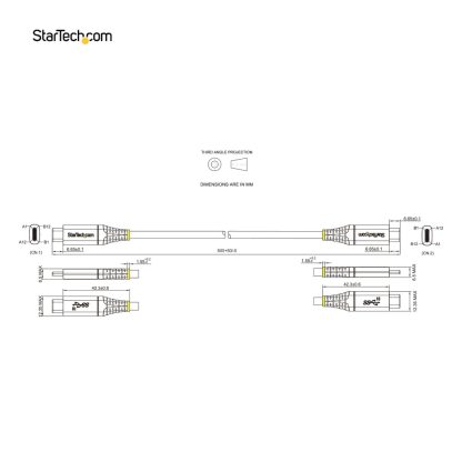 StarTech.com 20" (50cm) USB C Cable 10Gbps - USB 3.1 Type-C Cable - 100W (5A) Power Delivery Charging, DP Alt Mode - USB-C Cord - Image 7