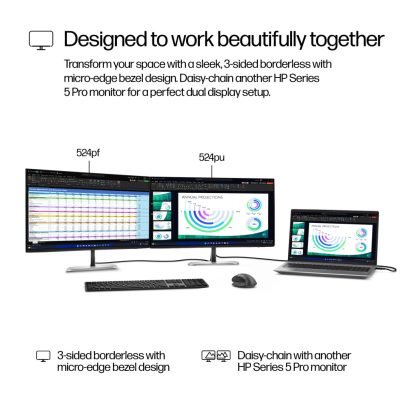 HP Series 5 Pro 23.8 inch FHD USB-C Monitor - 524pu - Image 9