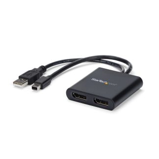 StarTech.com 2-Port Multi Monitor Adapter - Mini DisplayPort to 2x DisplayPort MST Hub - Dual 4K 30Hz - Video Splitter for Exten
