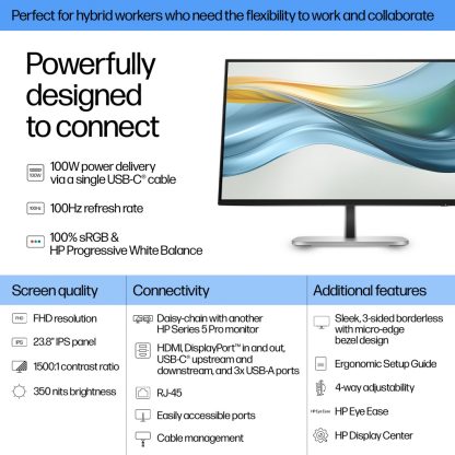 HP Series 5 Pro 23.8 inch FHD USB-C Monitor - 524pu - Image 5