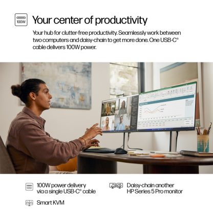 HP Series 5 Pro 27 inch QHD USB-C Conferencing Monitor - 527pm - Image 9