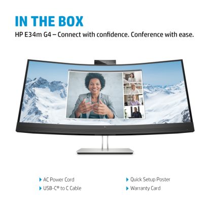 HP E34m G4 WQHD Curved USB-C Conferencing Monitor - Image 5