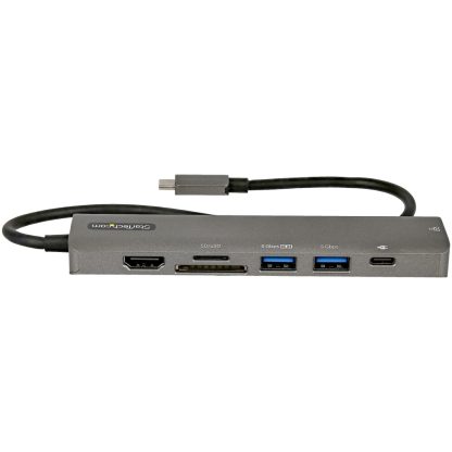 StarTech.com USB C Multiport Adapter - USB-C to 4K 60Hz HDMI 2.0, 100W Power Delivery Pass-through, SD/MicroSD, 2-Port USB 3.0 - Image 2