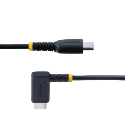 StarTech.com 6in (15cm) USB C Charging Cable Right Angle - 60W PD 3A - Heavy Duty Fast Charge USB-C Cable - Black USB 2.0 Type- - Image 3
