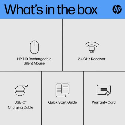 HP 710 Rechargeable Silent Black Bluetooth Mouse - Image 6