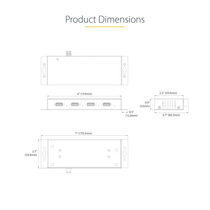 StarTech.com 4-Port Industrial USB 3.0 5Gbps Hub, Rugged USB Hub with ESD Protection, DIN/Wall/Desk Mountable USB-A Hub, USB Ex - Image 10