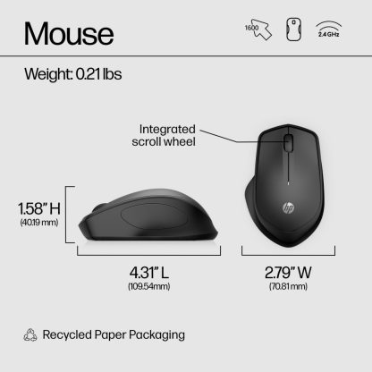 HP 280 Silent Black Wireless Mouse - Image 5