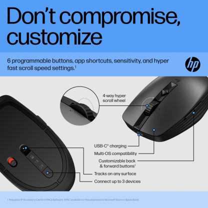 HP 710 Rechargeable Silent Black Bluetooth Mouse - Image 9