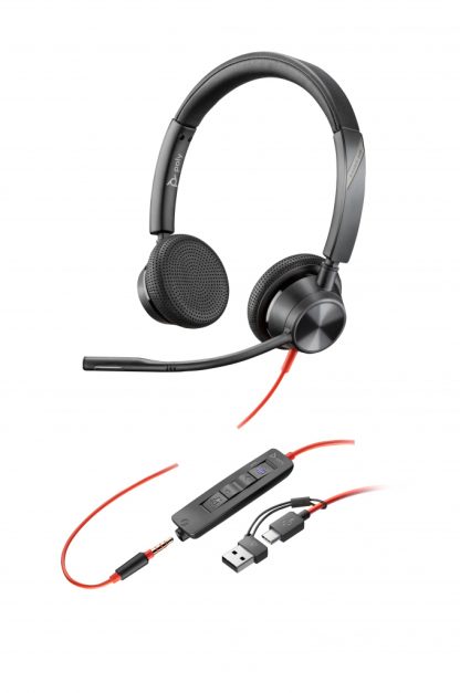 Poly Blackwire 3325 Stereo Microsoft Teams Certified USB-C Headset +3.5mm Plug +USB-C/A Adapter - Image 5