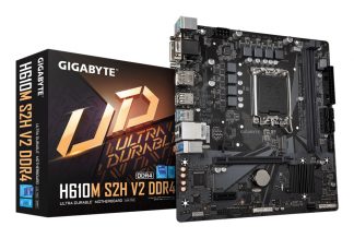 GIGABYTE H610M S2H V2 DDR4 Motherboard - Supports Intel Core 14th CPUs, 6+1+1 Hybrid Phases Digital VRM, up to 3200MHz DDR4 (OC)