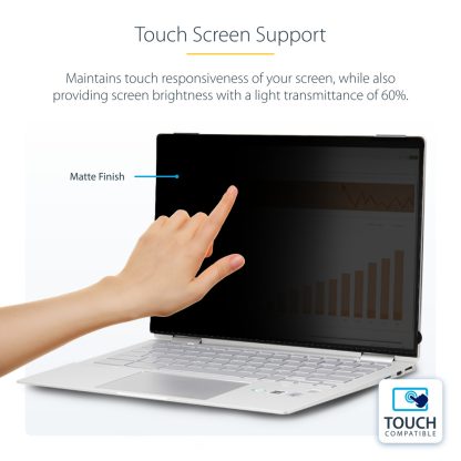 StarTech.com 14-inch 16:9 Flip-Over Privacy Screen with Touch, Anti-Glare Privacy Filter, Laptop Monitor Screen Protector with 5 - Image 13