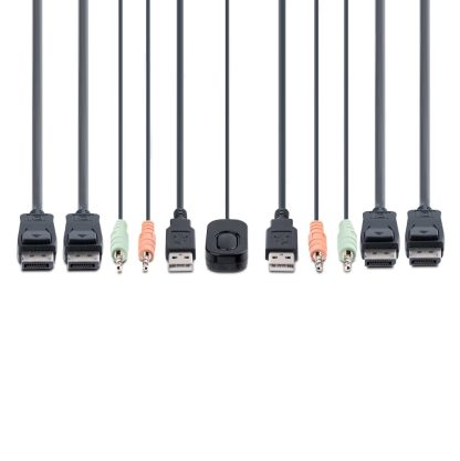 StarTech.com 2-Port Dual-Monitor DisplayPort Cable KVM Switch, 4K 60Hz, Compact KVM with 5ft/1.5m USB-A/DisplayPort/Audio Integr - Image 6