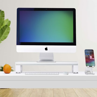 StarTech.com Ergonomic Monitor Riser Stand, Up to 33lb/15kg, Fixed height 3.5in/9cm, Desktop Computer Monitor/Laptop Riser, Stee - Image 9