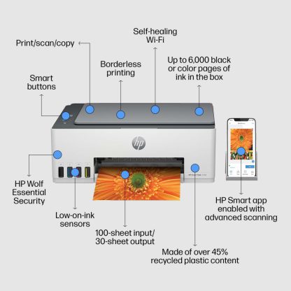 HP Smart Tank 5105 Wireless All-in-One Color Printer, Copier, Scanner - Image 15