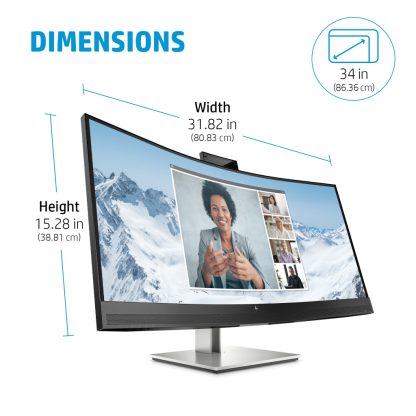 HP E34m G4 WQHD Curved USB-C Conferencing Monitor - Image 6