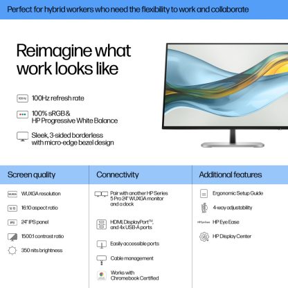HP Series 5 Pro 24 inch WUXGA Monitor - 524pn - Image 12