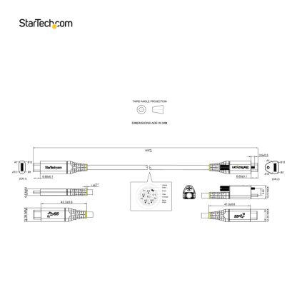 StarTech.com 20" (50cm) Top Screw Locking USB C Cable 10Gbps - USB 3.1/3.2 Gen 2 Type-C Cable - 100W (5A) Power Delivery Chargi - Image 13
