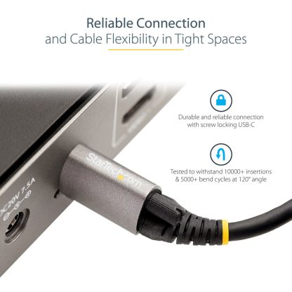StarTech.com 20" (50cm) Top Screw Locking USB C Cable 10Gbps - USB 3.1/3.2 Gen 2 Type-C Cable - 100W (5A) Power Delivery Chargi - Image 10
