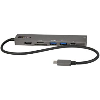 StarTech.com USB C Multiport Adapter - USB-C to 4K 60Hz HDMI 2.0, 100W Power Delivery Pass-through, SD/MicroSD, 2-Port USB 3.0