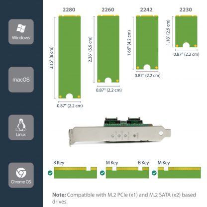 StarTech.com 3-Port M.2 SSD (NGFF) Adapter Card - 1 x PCIe (NVMe) M.2, 2 x SATA III M.2 - PCIe 3.0 - Image 8