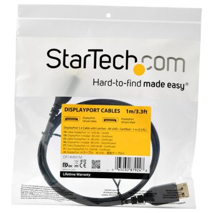 StarTech.com 1 m VESA Certified DisplayPort 1.4 Cable - 8K 60Hz HBR3 HDR - 3 ft Super UHD DisplayPort to DisplayPort Monitor Cor - Image 4