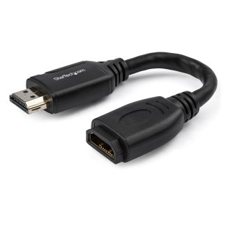 StarTech.com 6" (15cm) HDMI Port Saver Cable - 4K 60Hz High Speed HDMI 2.0 Extension Cable with Ethernet - Short HDMI Extension