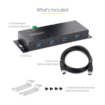 StarTech.com 4-Port Industrial USB 3.0 5Gbps Hub, Rugged USB Hub with ESD Protection, DIN/Wall/Desk Mountable USB-A Hub, USB Ex - Image 11