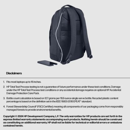 HP Everyday 16 Odyssey Gray Laptop Backpack - Image 5
