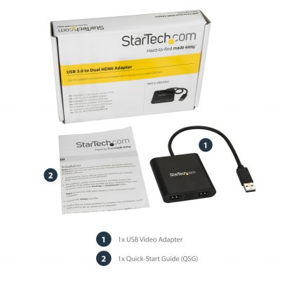 StarTech.com USB 3.0 to Dual HDMI Adapter, USB to 2x HDMI Monitor Converter for Windows (no support for macOS/ChromeOS/Linux) - - Image 11