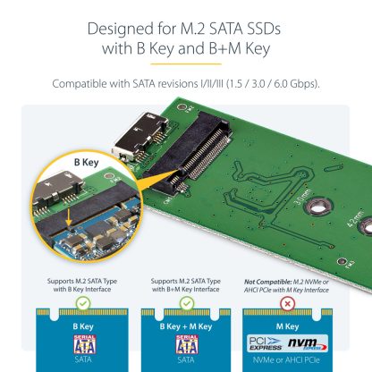 StarTech.com M.2 SSD Enclosure for M.2 SATA SSDs - USB 3.0 (5Gbps) with UASP - Image 9