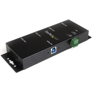 StarTech.com 4-Port Industrial USB 3.0 Hub with ESD Protection~4-Port USB 3.0 Hub - 5Gbps - Metal Industrial USB-A Hub - Wall o